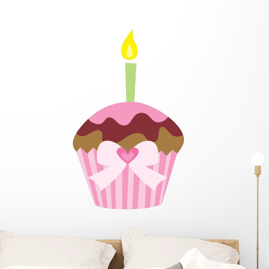 Cute Pink Cup Cake Wall Decal
