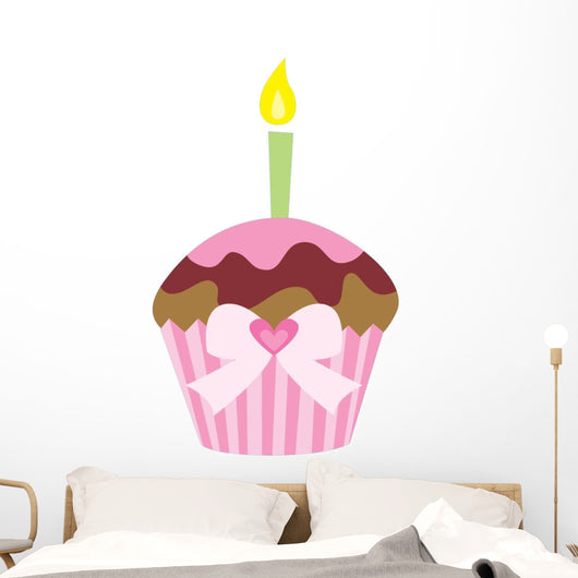 Cute Pink Cup Cake Wall Decal