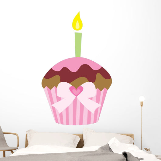 Cute Pink Cup Cake Wall Decal