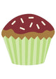 Cute Chocolate Cup Cake Wall Decal