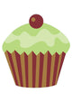 Cute Green Cup Cake Wall Decal