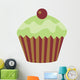 Cute Green Cup Cake Wall Decal