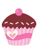 Cute Pink Cup Cake With Cherry Wall Decal