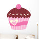 Cute Pink Cup Cake With Cherry Wall Decal