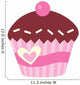Cute Pink Cup Cake With Cherry Wall Decal