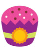 Cute Purple Cupcake with Wall Decal