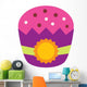Cute Purple Cupcake with Wall Decal