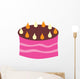 Pink Birthday Cake with Wall Decal