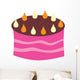Pink Birthday Cake with Wall Decal