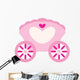 Pink Cinderella Carriage Heart Wall Decal
