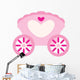 Pink Cinderella Carriage Heart Wall Decal