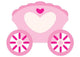 Pink Cinderella Carriage Heart Wall Decal