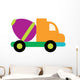 Cute Cement Truck Wall Decal