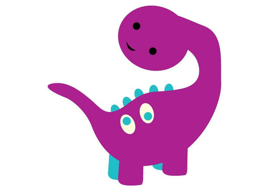 Cute Purple Baby Brontosaurus Wall Decal