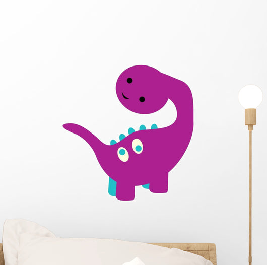 Cute Purple Baby Brontosaurus Wall Decal
