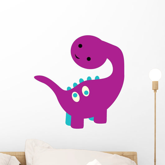 Cute Purple Baby Brontosaurus Wall Decal