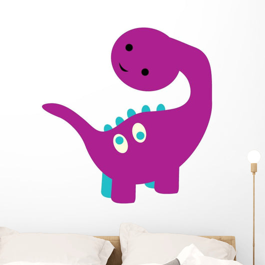 Cute Purple Baby Brontosaurus Wall Decal