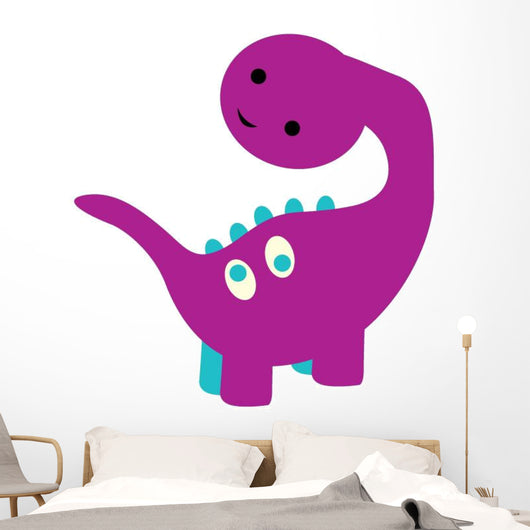 Cute Purple Baby Brontosaurus Wall Decal