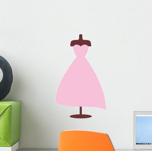 Cute Pink Cartoon Dress Wall Decal