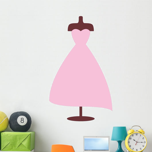 Cute Pink Cartoon Dress Wall Decal