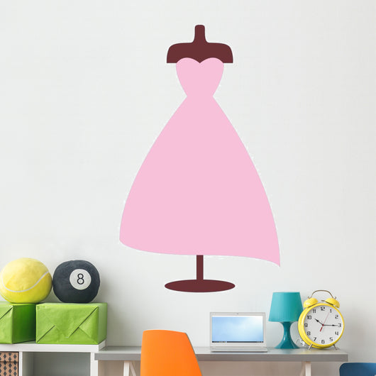 Cute Pink Cartoon Dress Wall Decal