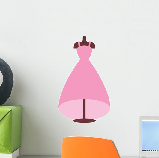 Cute Pink Princess Dress Wall Decal