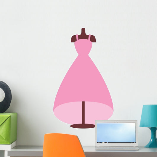 Cute Pink Princess Dress Wall Decal