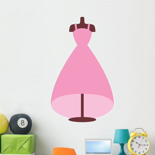 Cute Pink Princess Dress Wall Decal