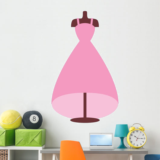Cute Pink Princess Dress Wall Decal