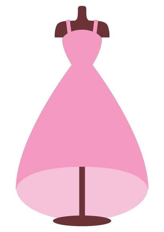 Cute Pink Princess Dress Wall Decal