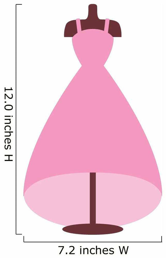 open lace back dress Cute Pink Princess Dress Wall Decal