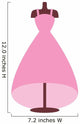 Cute Pink Princess Dress Wall Decal