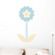 Cute Little Blue Star Flower Wall Decal
