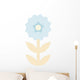 Cute Littlle Blue Star Flower Wall Decal
