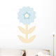 Cute Littlle Blue Star Flower Wall Decal