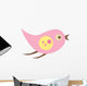 Cute Little Cartoon Bird-Pink and Yellow Wall Decal