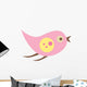 Cute Little Cartoon Bird-Pink and Yellow Wall Decal
