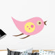 Cute Little Cartoon Bird-Pink and Yellow Wall Decal