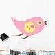 Cute Little Cartoon Bird-Pink and Yellow Wall Decal