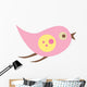 Cute Little Cartoon Bird-Pink and Yellow Wall Decal