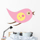 Cute Little Cartoon Bird-Pink and Yellow Wall Decal