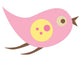 Cute Little Cartoon Bird-Pink and Yellow Wall Decal