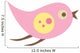 Cute Little Cartoon Bird-Pink and Yellow Wall Decal