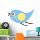 Cute Little Cartoon Bird-Blue and Yellow Wall Decal