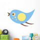 Cute Little Cartoon Bird-Blue and Yellow Wall Decal