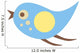 Cute Little Cartoon Bird-Blue and Yellow Wall Decal