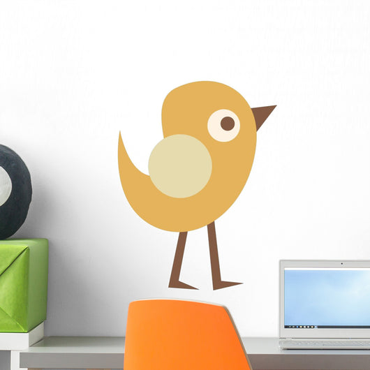 Cute Little Cartoon Bird-yellow Wall Decal