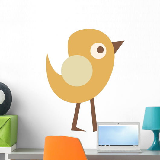 Cute Little Cartoon Bird-yellow Wall Decal