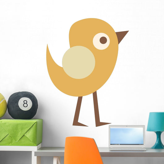 Cute Little Cartoon Bird-yellow Wall Decal