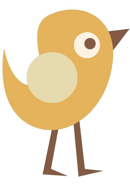 Cute Little Cartoon Bird-yellow Wall Decal